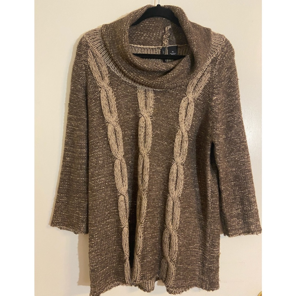 NBW BROWN AND TAN COWL NECK  SWEATER XL